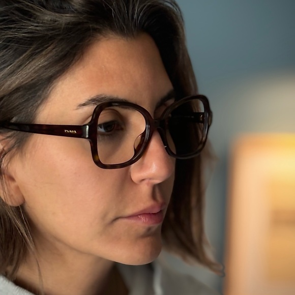 Prada VPR 25S-F 2AU-1O1 Butterfly Dark Havana size 53/18/135 Italy Eyeglasses - Picture 10 of 11